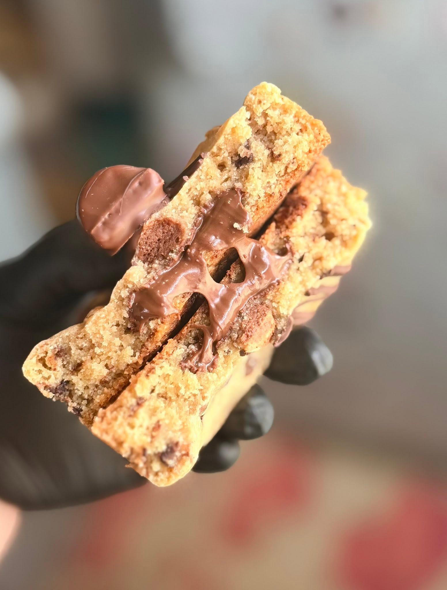 Hazelnut Spread Stuffed Kinder Candy Cookie